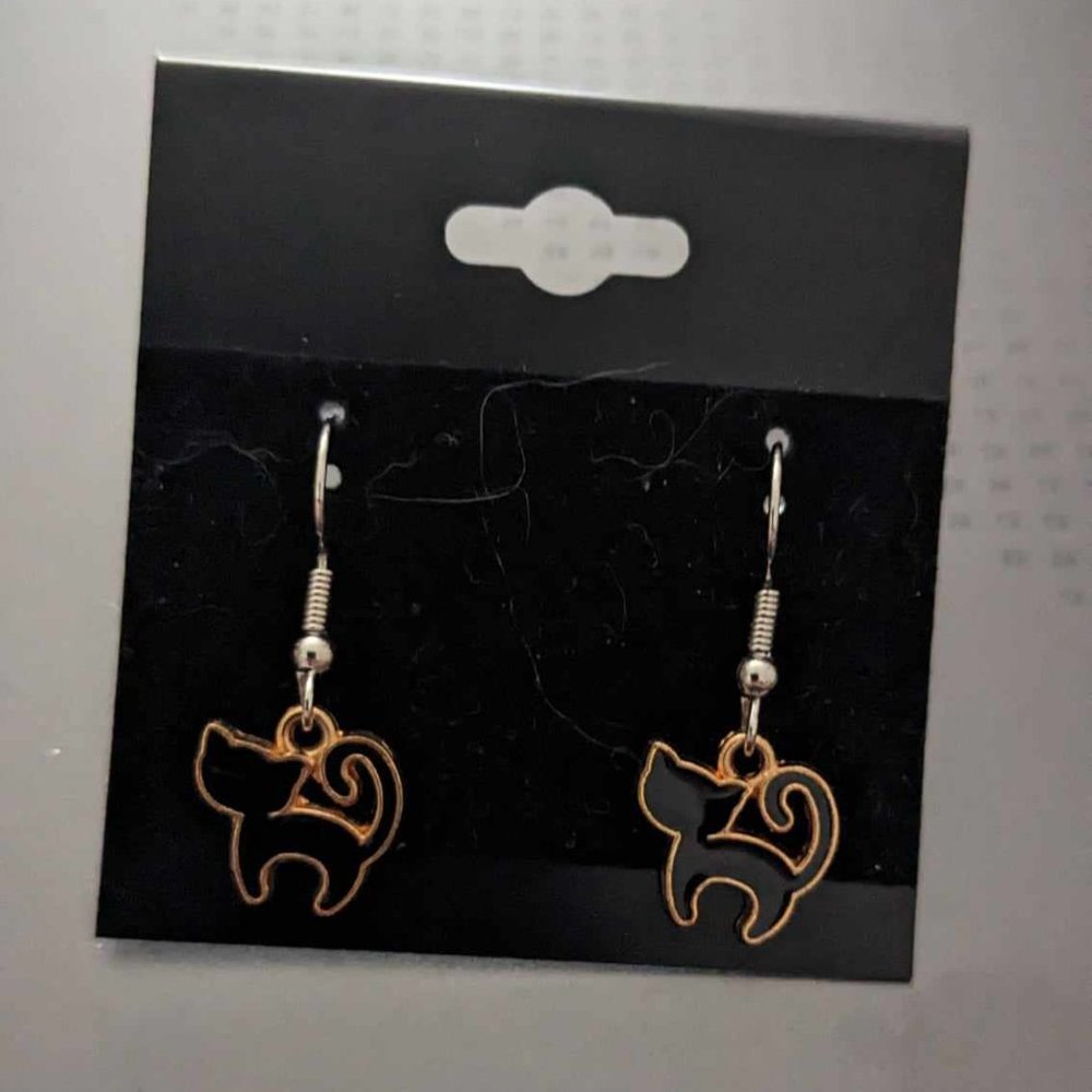 Black Cat Earrings